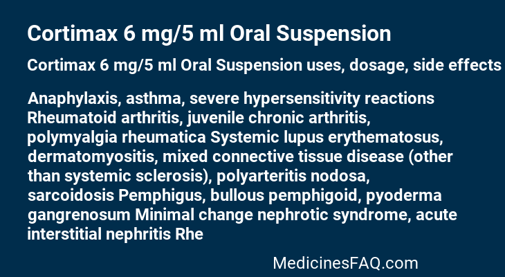 Cortimax 6 mg/5 ml Oral Suspension