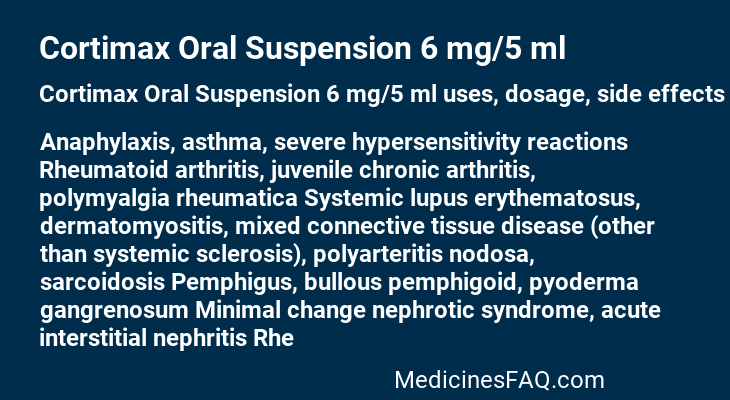 Cortimax Oral Suspension 6 mg/5 ml