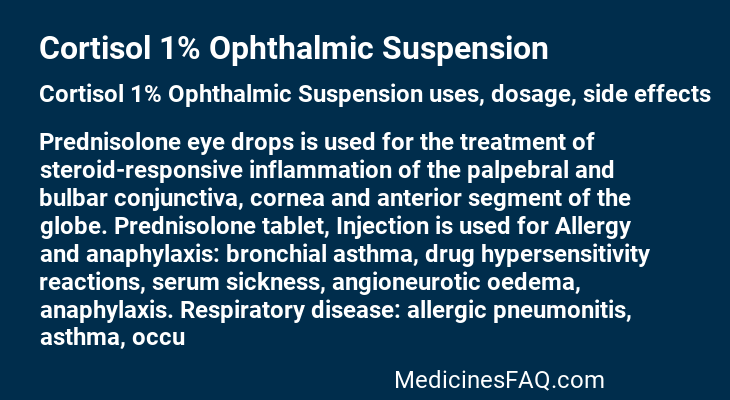 Cortisol 1% Ophthalmic Suspension