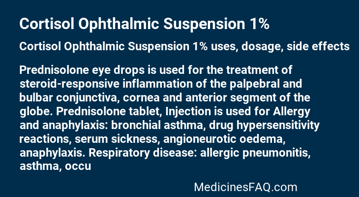 Cortisol Ophthalmic Suspension 1%