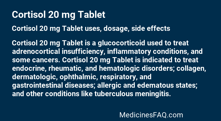 Cortisol 20 mg Tablet