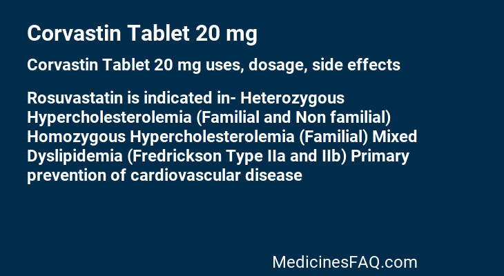 Corvastin Tablet 20 mg
