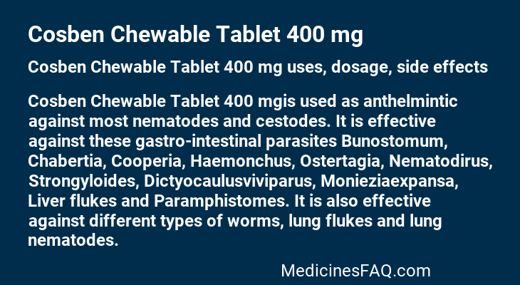Cosben Chewable Tablet 400 mg