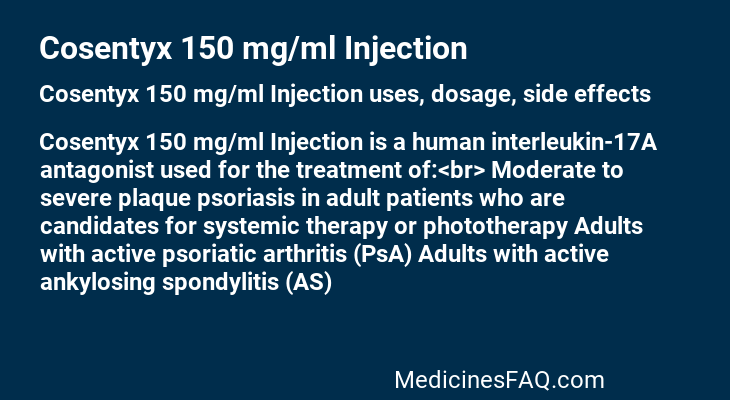 Cosentyx 150 mg/ml Injection