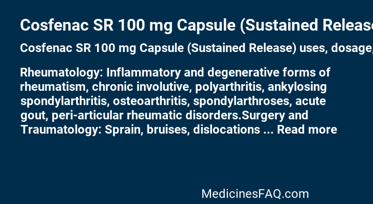 Cosfenac SR 100 mg Capsule (Sustained Release)