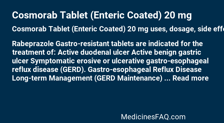 Cosmorab Tablet (Enteric Coated) 20 mg