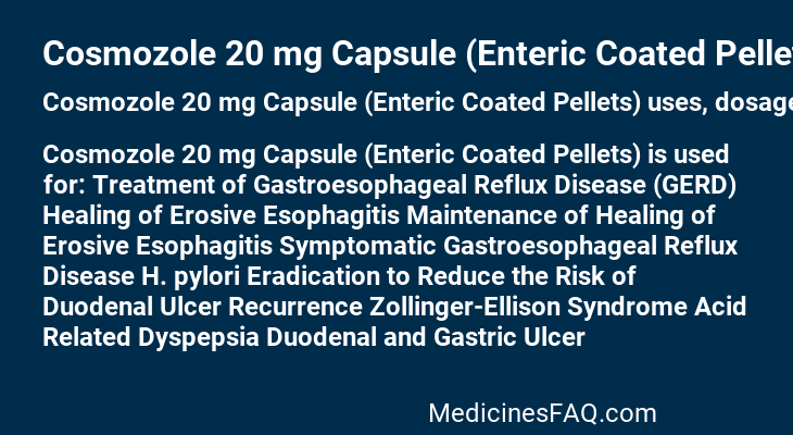 Cosmozole 20 mg Capsule (Enteric Coated Pellets)