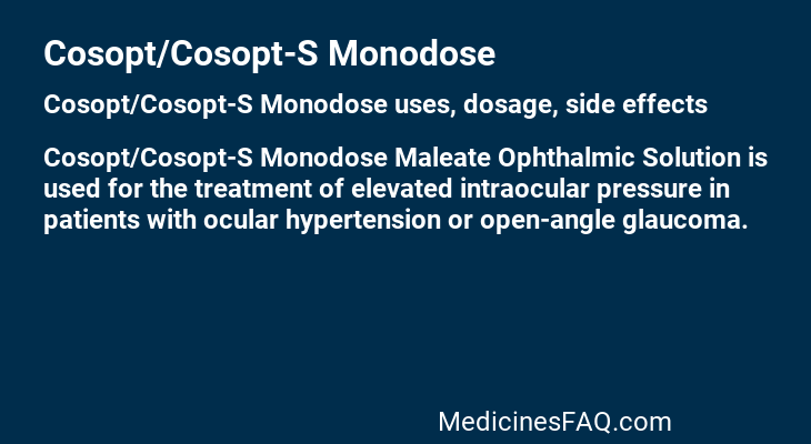 Cosopt/Cosopt-S Monodose