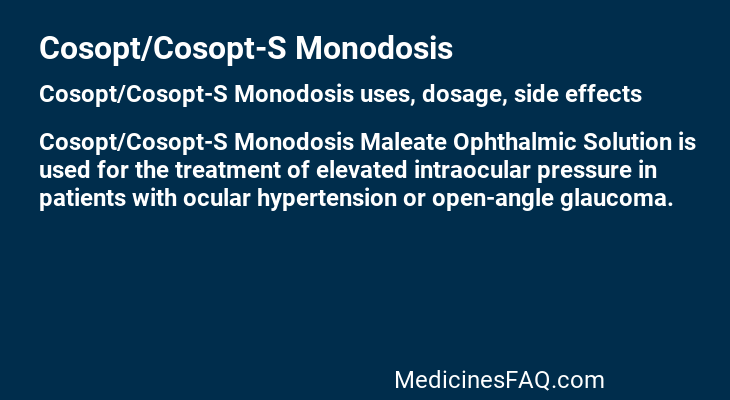Cosopt/Cosopt-S Monodosis