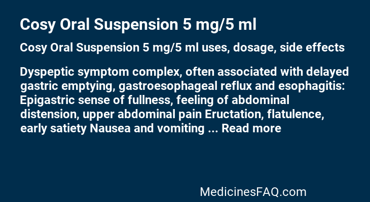 Cosy Oral Suspension 5 mg/5 ml