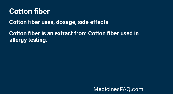 Cotton fiber