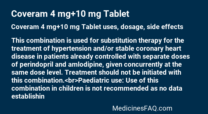 Coveram 4 mg+10 mg Tablet