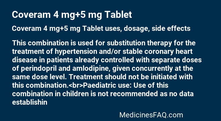 Coveram 4 mg+5 mg Tablet