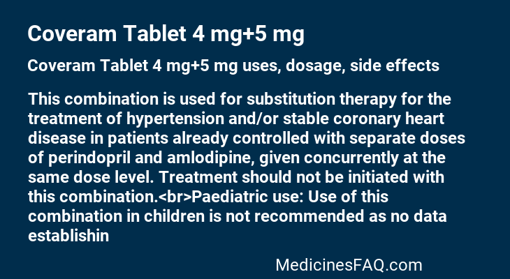 Coveram Tablet 4 mg+5 mg