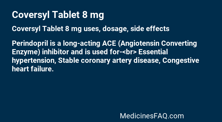 Coversyl Tablet 8 mg