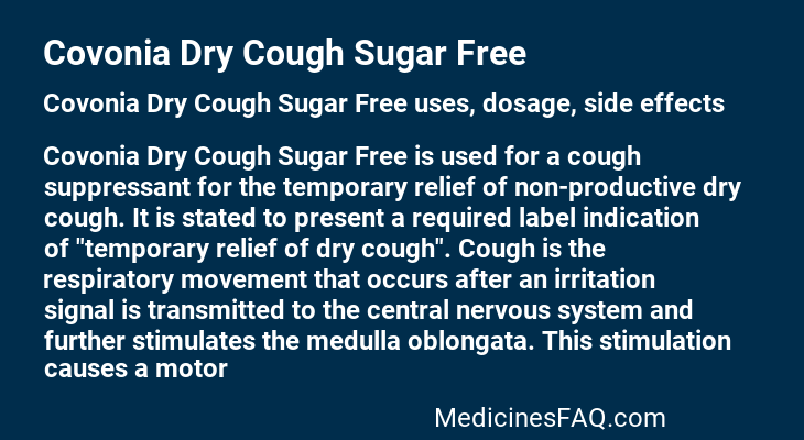 Covonia Dry Cough Sugar Free