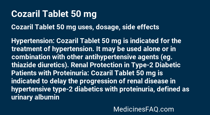 Cozaril Tablet 50 mg
