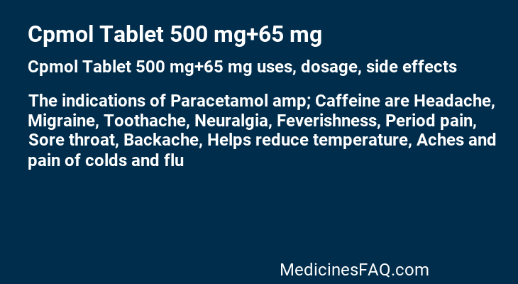 Cpmol Tablet 500 mg+65 mg