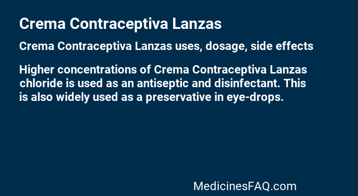 Crema Contraceptiva Lanzas