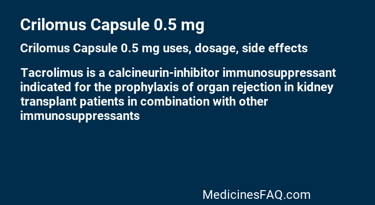Crilomus Capsule 0.5 mg