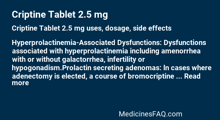 Criptine Tablet 2.5 mg