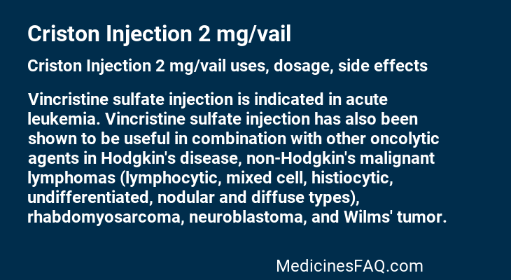 Criston Injection 2 mg/vail