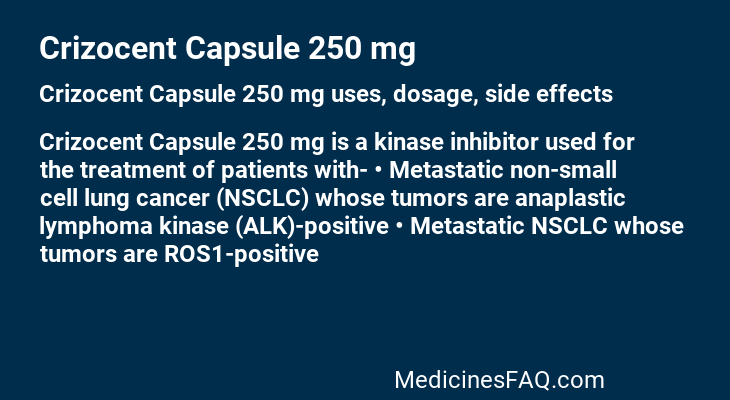 Crizocent Capsule 250 mg