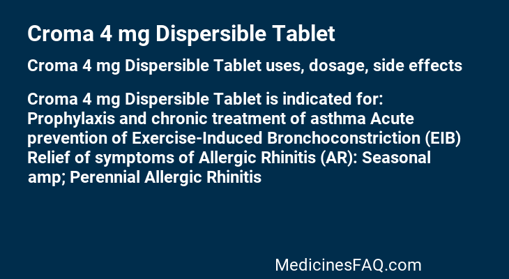 Croma 4 mg Dispersible Tablet