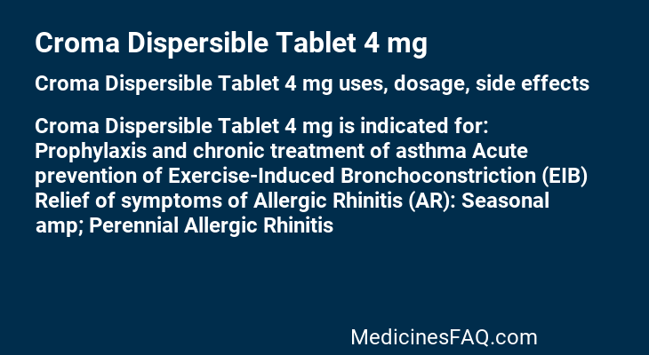 Croma Dispersible Tablet 4 mg