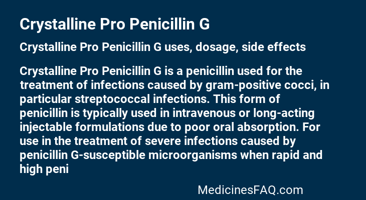 Crystalline Pro Penicillin G