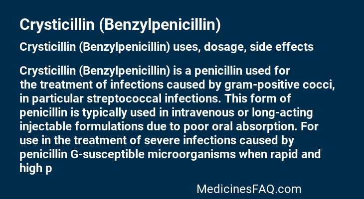 Crysticillin (Benzylpenicillin)