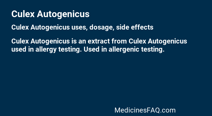 Culex Autogenicus