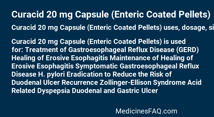 Curacid 20 mg Capsule (Enteric Coated Pellets)