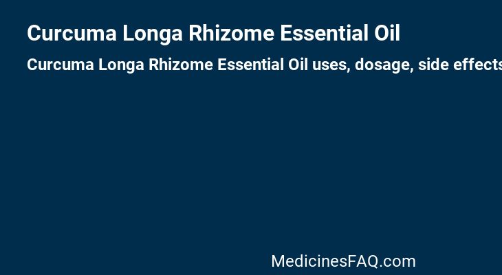Curcuma Longa Rhizome Essential Oil