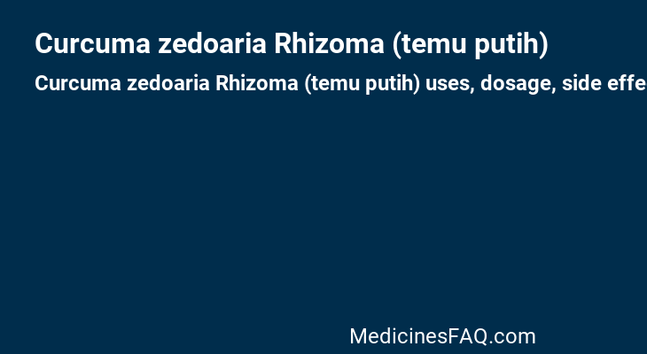 Curcuma zedoaria Rhizoma (temu putih)