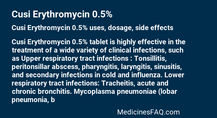 Cusi Erythromycin 0.5%
