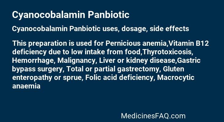 Cyanocobalamin Panbiotic