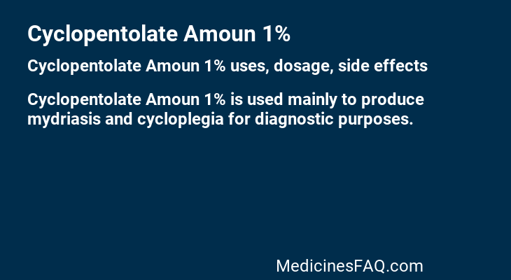 Cyclopentolate Amoun 1%
