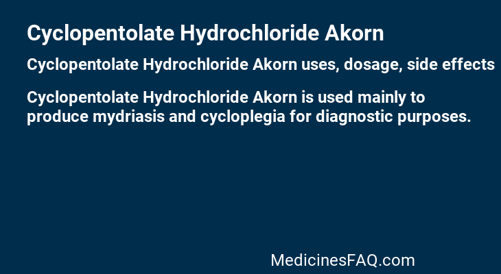 Cyclopentolate Hydrochloride Akorn