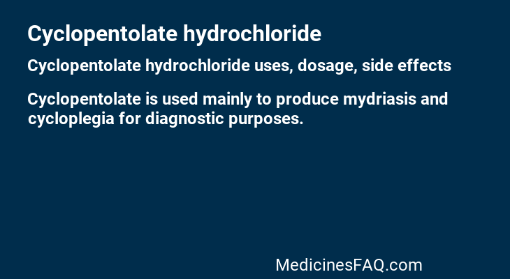 Cyclopentolate hydrochloride