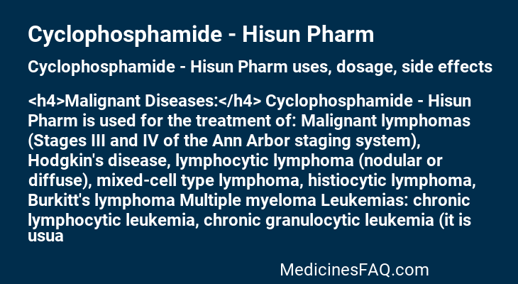 Cyclophosphamide - Hisun Pharm