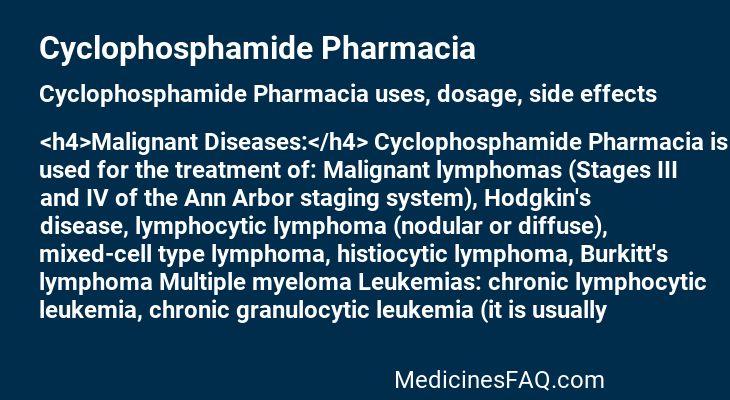 Cyclophosphamide Pharmacia