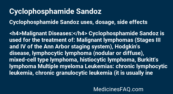 Cyclophosphamide Sandoz