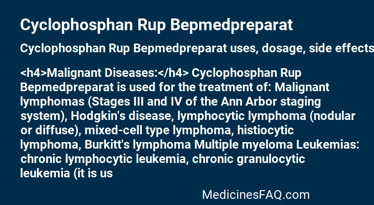 Cyclophosphan Rup Bepmedpreparat