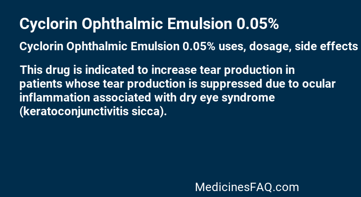 Cyclorin Ophthalmic Emulsion 0.05%