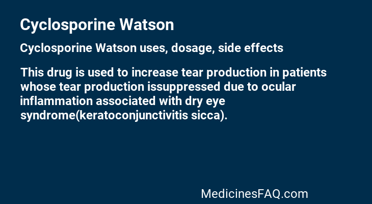 Cyclosporine Watson