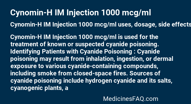 Cynomin-H IM Injection 1000 mcg/ml