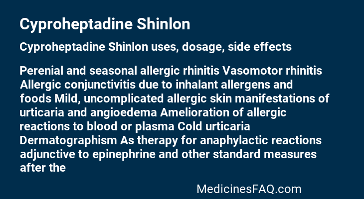 Cyproheptadine Shinlon