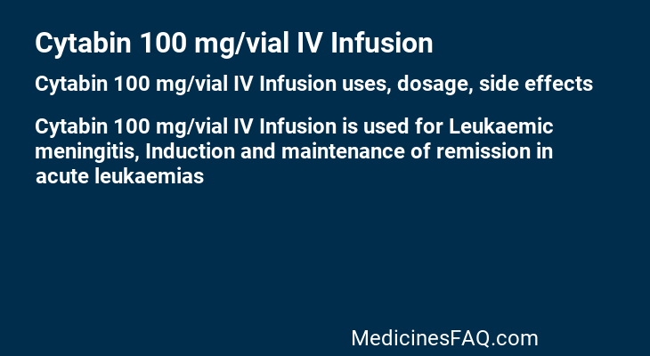 Cytabin 100 mg/vial IV Infusion