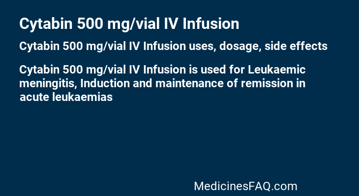 Cytabin 500 mg/vial IV Infusion